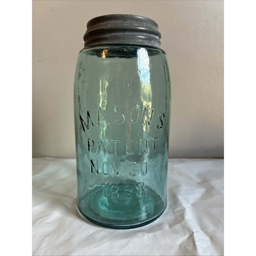 Vintage Masons Patent Nov. 30 1858 Jar. 1890s-1915 Bubble Glass